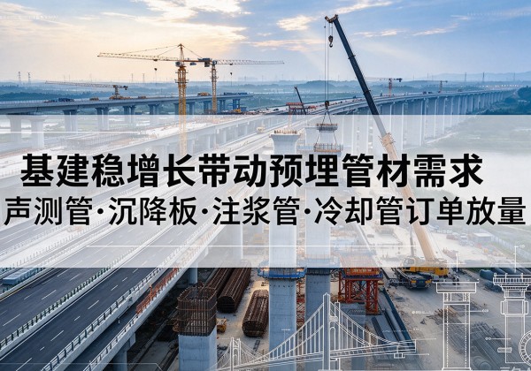 共和基建稳增长带动预埋监测管材需求，声测管、沉降板、注浆管订单持续放量